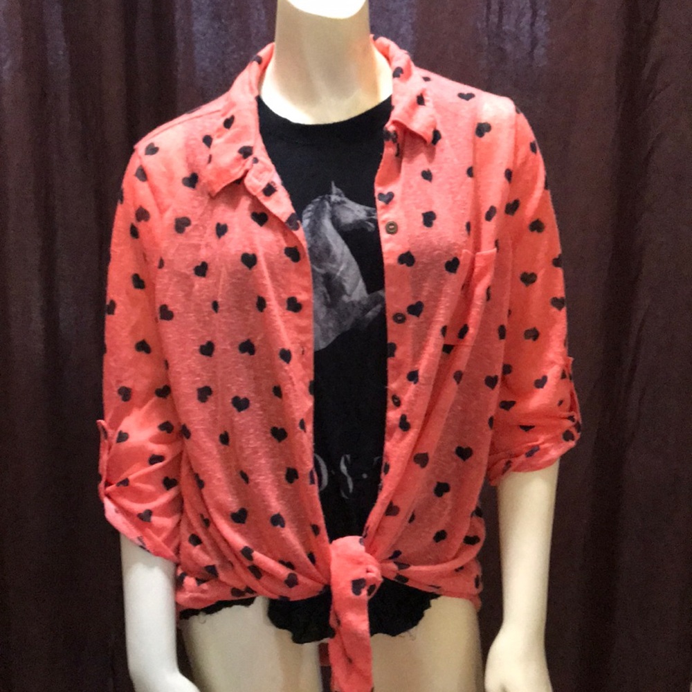 Tie button down top